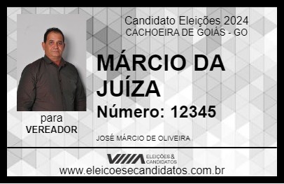 Candidato MÁRCIO DA JUÍZA 2024 - CACHOEIRA DE GOIÁS - Eleições