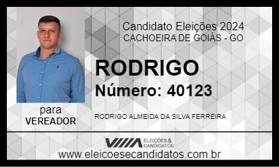 Candidato RODRIGO 2024 - CACHOEIRA DE GOIÁS - Eleições