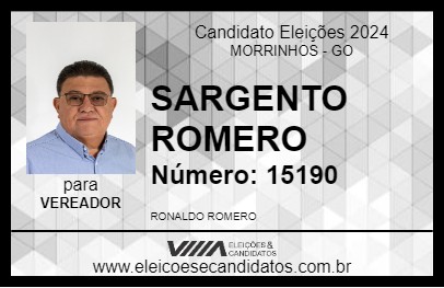 Candidato SARGENTO ROMERO 2024 - MORRINHOS - Eleições