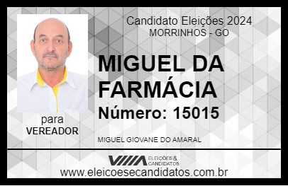 Candidato MIGUEL DA FARMÁCIA 2024 - MORRINHOS - Eleições