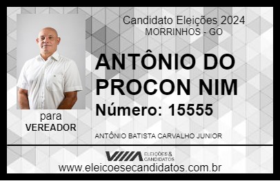 Candidato ANTÔNIO JUNIOR NIM 2024 - MORRINHOS - Eleições