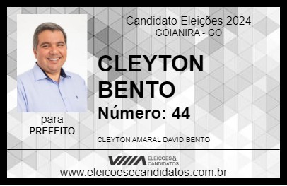 Candidato CLEYTON BENTO 2024 - GOIANIRA - Eleições