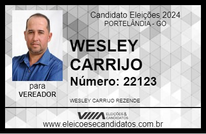 Candidato WESLEY CARRIJO 2024 - PORTELÂNDIA - Eleições