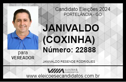 Candidato JANIVALDO (COXINHA) 2024 - PORTELÂNDIA - Eleições