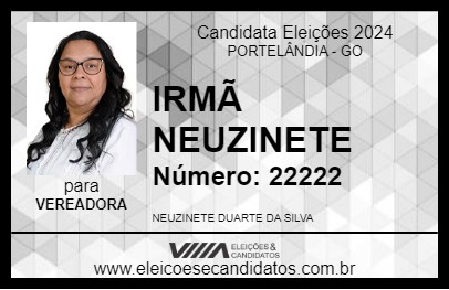 Candidato IRMÃ NEUZINETE 2024 - PORTELÂNDIA - Eleições