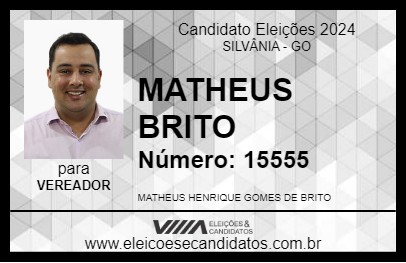 Candidato MATHEUS BRITO 2024 - SILVÂNIA - Eleições