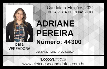 Candidato ADRIANE PEREIRA 2024 - BELA VISTA DE GOIÁS - Eleições