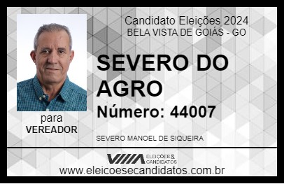 Candidato SEVERO DO AGRO 2024 - BELA VISTA DE GOIÁS - Eleições