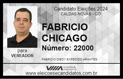 Candidato FABRICIO CHICAGO 2024 - CALDAS NOVAS - Eleições