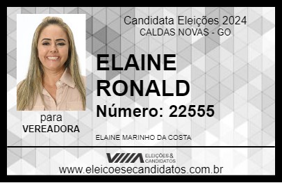 Candidato ELAINE RONALD 2024 - CALDAS NOVAS - Eleições