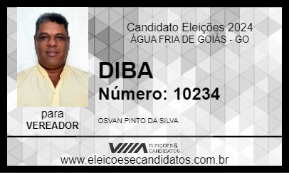 Candidato DIBA 2024 - ÁGUA FRIA DE GOIÁS - Eleições