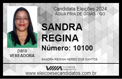 Candidato SANDRA REGINA 2024 - ÁGUA FRIA DE GOIÁS - Eleições