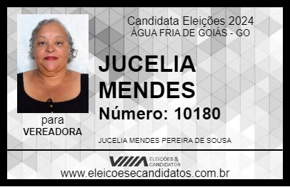 Candidato JUCELIA MENDES 2024 - ÁGUA FRIA DE GOIÁS - Eleições