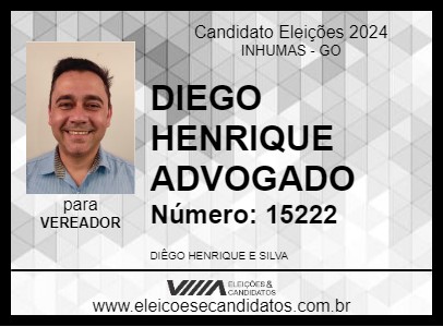 Candidato DIEGO HENRIQUE ADVOGADO 2024 - INHUMAS - Eleições