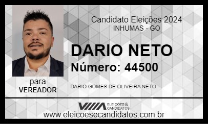 Candidato DARIO NETO 2024 - INHUMAS - Eleições