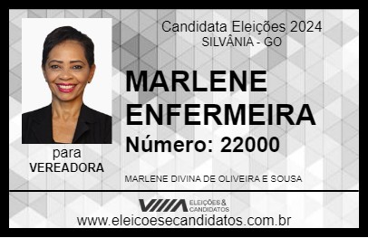 Candidato MARLENE ENFERMEIRA 2024 - SILVÂNIA - Eleições