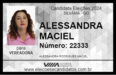 Candidato ALESSANDRA MACIEL 2024 - SILVÂNIA - Eleições