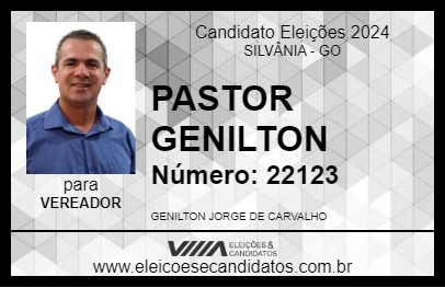 Candidato PASTOR GENILTON 2024 - SILVÂNIA - Eleições