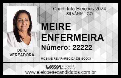 Candidato MEIRE ENFERMEIRA 2024 - SILVÂNIA - Eleições