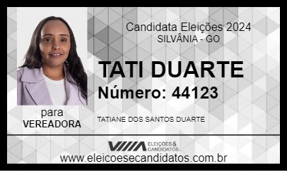 Candidato TATI DUARTE 2024 - SILVÂNIA - Eleições