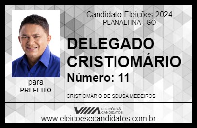 Candidato DELEGADO CRISTIOMÁRIO 2024 - PLANALTINA - Eleições