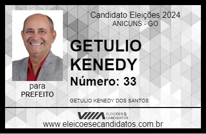 Candidato GETULIO KENEDY 2024 - ANICUNS - Eleições