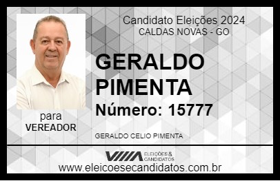 Candidato GERALDO PIMENTA 2024 - CALDAS NOVAS - Eleições