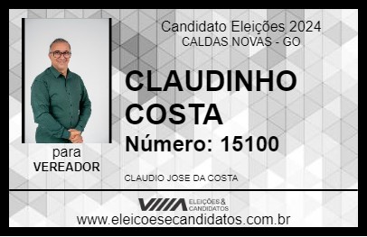 Candidato CLAUDINHO COSTA 2024 - CALDAS NOVAS - Eleições