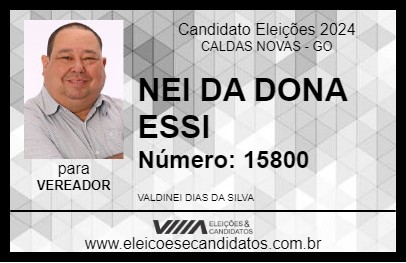 Candidato NEI DA DONA ESSI 2024 - CALDAS NOVAS - Eleições