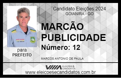 Candidato MARCÃO PUBLICIDADE 2024 - GOIANIRA - Eleições