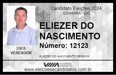 Candidato ELIEZER DO NASCIMENTO 2024 - GOIANIRA - Eleições