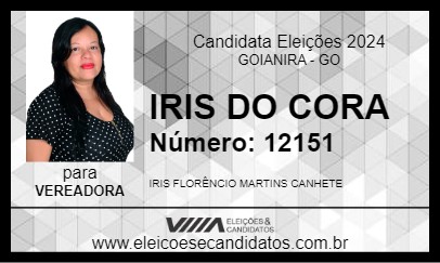 Candidato IRIS DO CORA 2024 - GOIANIRA - Eleições