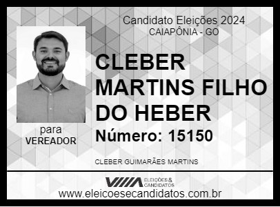 Candidato CLEBER MARTINS FILHO DO HEBER 2024 - CAIAPÔNIA - Eleições