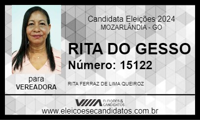 Candidato RITA DO GESSO 2024 - MOZARLÂNDIA - Eleições