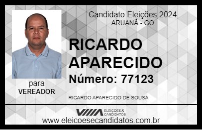 Candidato RICARDO APARECIDO 2024 - ARUANÃ - Eleições