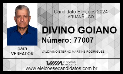 Candidato DIVINO GOIANO 2024 - ARUANÃ - Eleições