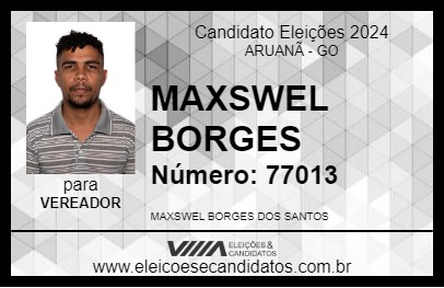 Candidato MAXSWEL BORGES 2024 - ARUANÃ - Eleições