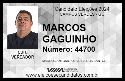 Candidato MARCOS GAGUINHO 2024 - CAMPOS VERDES - Eleições