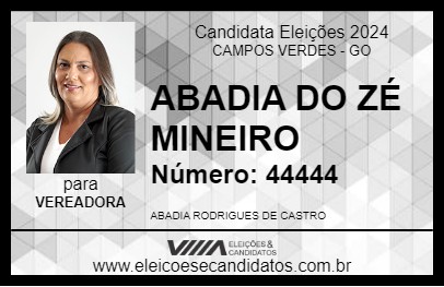 Candidato ABADIA DO ZÉ MINEIRO 2024 - CAMPOS VERDES - Eleições