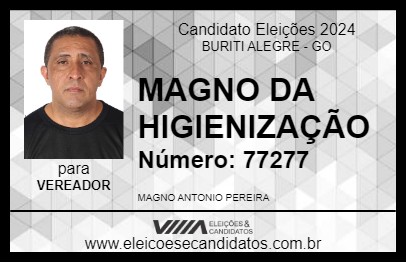 Candidato MAGNO DA HIGIENIZAÇÃO 2024 - BURITI ALEGRE - Eleições