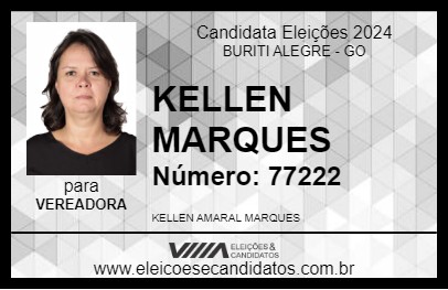 Candidato KELLEN MARQUES 2024 - BURITI ALEGRE - Eleições