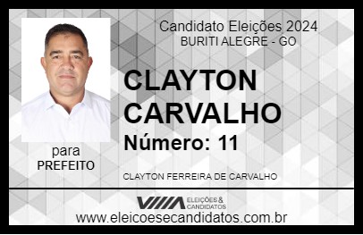 Candidato CLAYTON CARVALHO 2024 - BURITI ALEGRE - Eleições