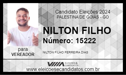 Candidato NILTON FILHO 2024 - PALESTINA DE GOIÁS - Eleições