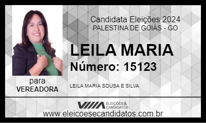 Candidato LEILA MARIA 2024 - PALESTINA DE GOIÁS - Eleições