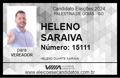 Candidato HELENO SARAIVA 2024 - PALESTINA DE GOIÁS - Eleições