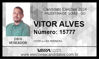 Candidato VITOR ALVES 2024 - PALESTINA DE GOIÁS - Eleições