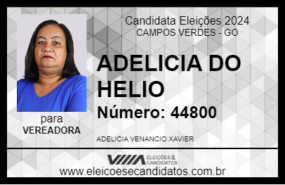 Candidato ADELICIA DO HELIO 2024 - CAMPOS VERDES - Eleições