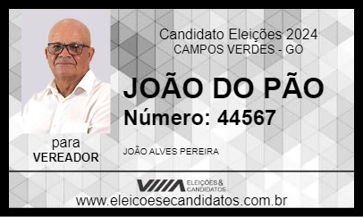 Candidato JOÃO DO PÃO 2024 - CAMPOS VERDES - Eleições