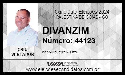 Candidato DIVANZIM 2024 - PALESTINA DE GOIÁS - Eleições