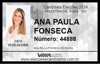 Candidato ANA PAULA FONSECA 2024 - PALESTINA DE GOIÁS - Eleições